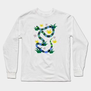 Snake in grass field Long Sleeve T-Shirt